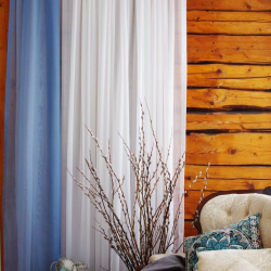 Curtain valance LAURA 11101, v.16, blue, ready-made curtain