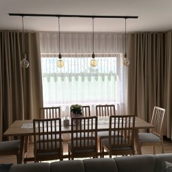 Curtain TWILIGHT v.07, light beige, ready-made curtain, with wave tape