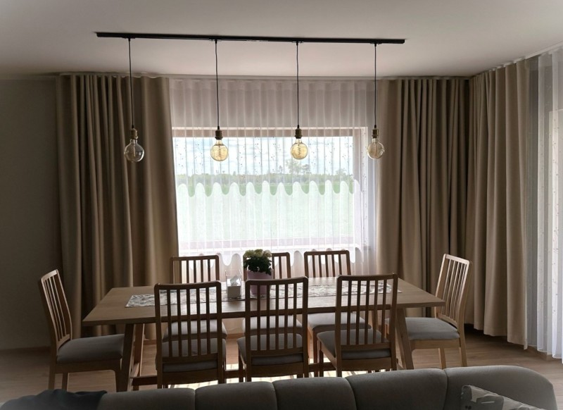 Curtain TWILIGHT v.07, light beige, ready-made curtain, with wave tape