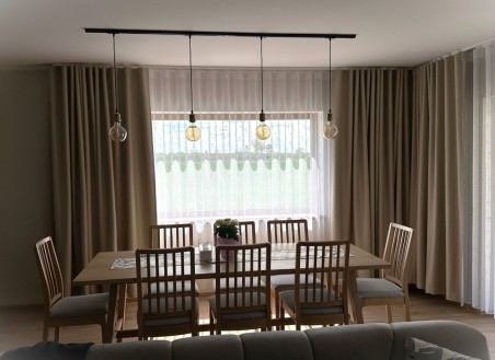 Curtain TWILIGHT v.07, light beige, ready-made curtain, with wave tape