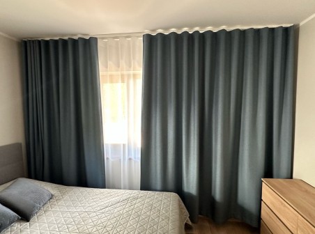 Curtain TWILIGHT v.15, dark blue, ready-made curtain, with wave tape