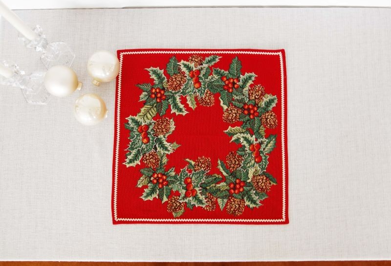 Placemat Holly red