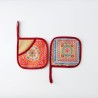 Pot holders INDO, orange, with pocket