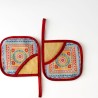 Pot holders INDO, light blue, with pocket