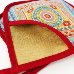 Pot holders INDO, light blue, with pocket