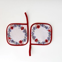 Pot holders SUVI, with pocket, red