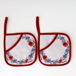 Pot holders SUVI, with pocket, red