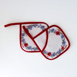 Pot holders SUVI, with pocket, red