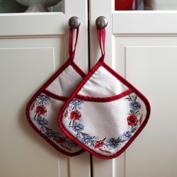Pot holders SUVI, with pocket, red