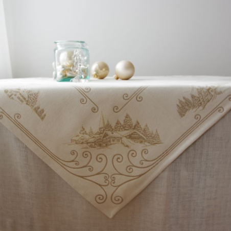 Table cloth CHALET Lurex, golden