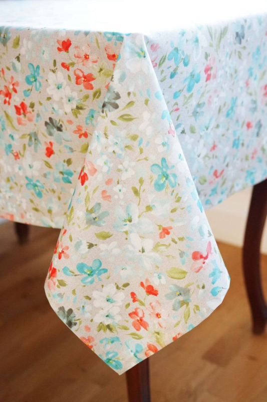 Tablecloth BORD turquoise v.23, rectangular, with Teflon treatment