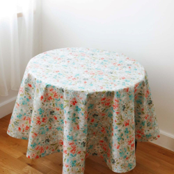 Tablecloth BORD turquoise v.23, round, with Teflon treatment