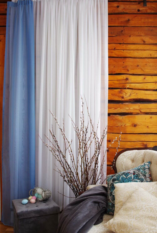 Sheer curtain LAURA 11101, v.16, blue