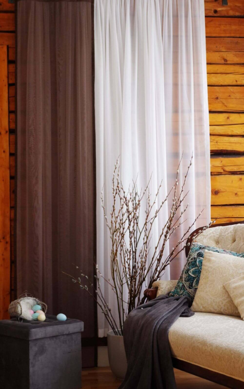 Tulle curtain LAURA 11101, v.19, brown