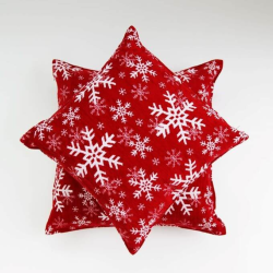 Cushion cover SNOW FLAKES, red