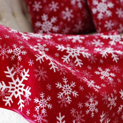 Throw SNOW FLAKES, red