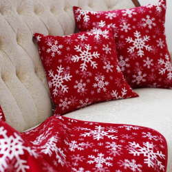 Plaid SNOW FLAKES, red