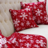 Throw SNOW FLAKES, red