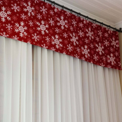 Curtain valance SNOW FLAKES, red