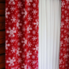 Top curtain SNOW FLAKES, red