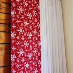 Curtain panel SNOW FLAKES, red