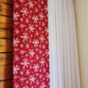 Curtain panel SNOW FLAKES, red