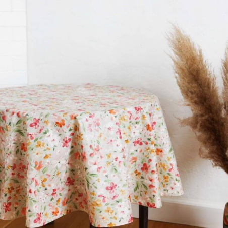 Tablecloth BORD terracotta v.12, round, with Teflon treatment