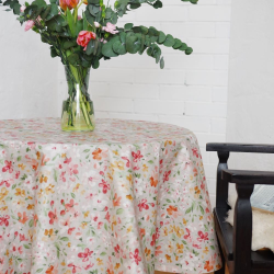 Tablecloth BORD terracotta v.12, round, with Teflon treatment