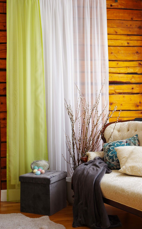 Tulle curtain LAURA 11101 v.18, light green