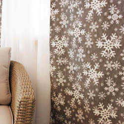 Curtain panel SNOW FLAKES, grey