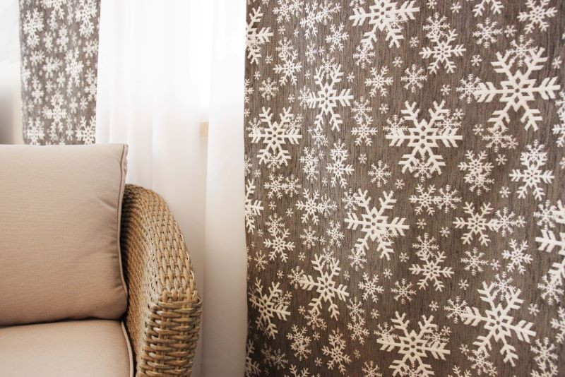 Curtain panel SNOW FLAKES, grey