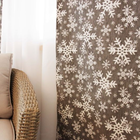 Curtain panel SNOW FLAKES, grey