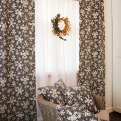 Curtain panel SNOW FLAKES, grey