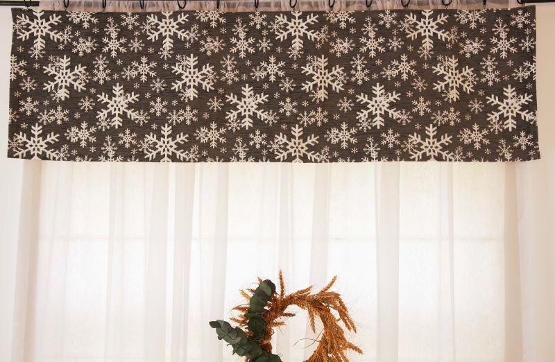 Curtain valance SNOW FLAKES, grey