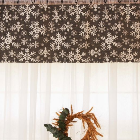 Curtain valance SNOW FLAKES, grey