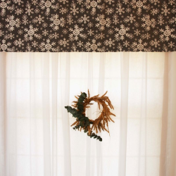 Curtain valance SNOW FLAKES, grey