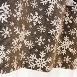 Curtain valance SNOW FLAKES, grey