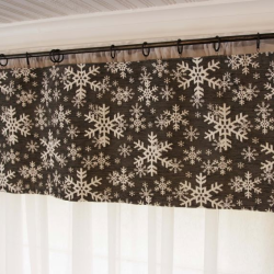 Curtain valance SNOW FLAKES, grey