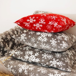 Cushion cover SNOW FLAKES, grey