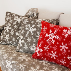 Cushion cover SNOW FLAKES, grey