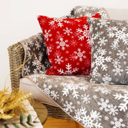 Throw SNOW FLAKES, grey