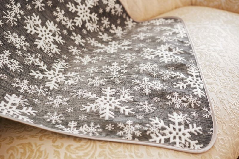 Throw SNOW FLAKES, grey