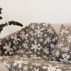 Throw SNOW FLAKES, grey