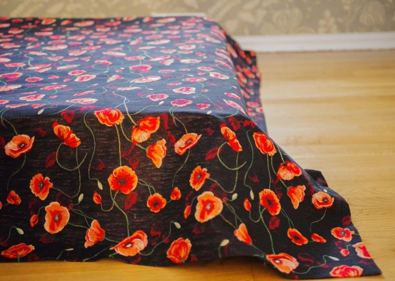 Bedspreads POPPIES, black