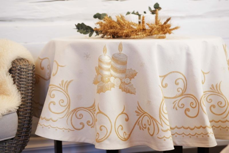 Christmas tablecloth CLOCHE round