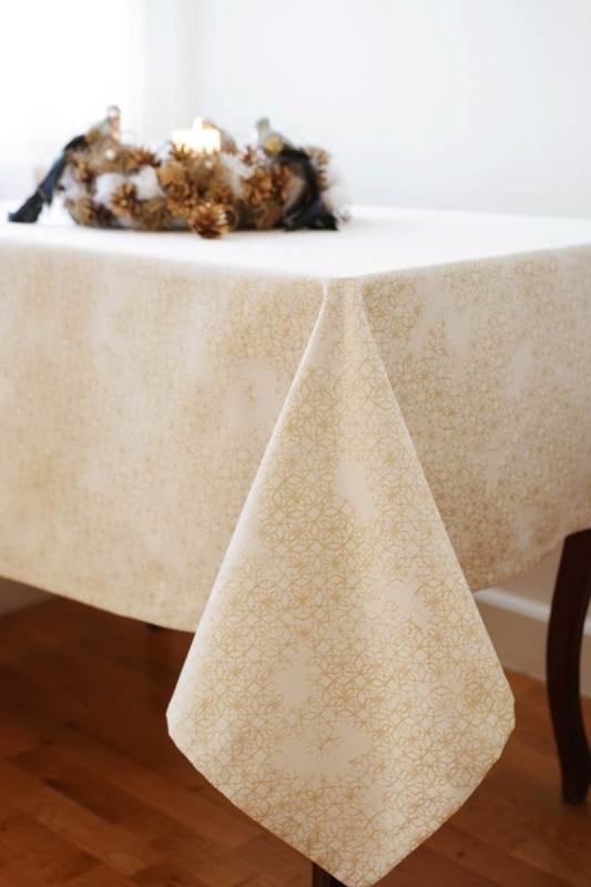 Tablecloth RECIFE v. 389, beige-gold