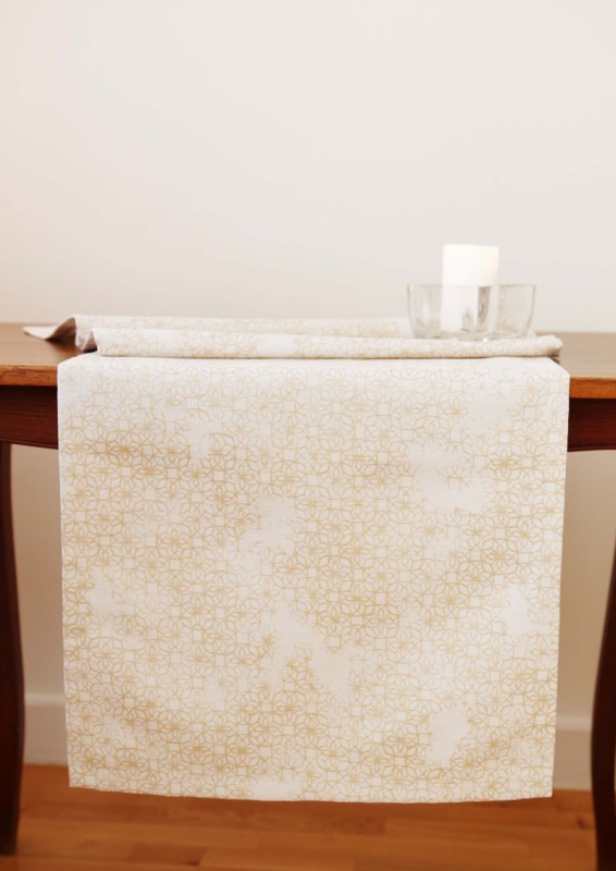 Table runner RECIFE v.389, beige-gold