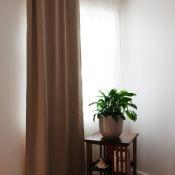 Blackout curtain TRENCH v.66, grey-beige, ready-made curtain, SPECIAL PRICE