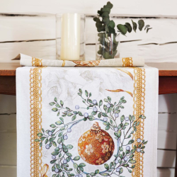 Christmas table runner CANDLE long