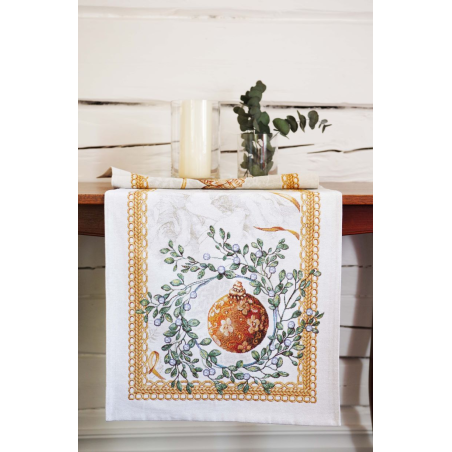 Christmas table runner CANDLE long
